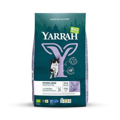 Yarrah Bio Katze Trockenfutter weizenfrei für sterilisierte Katze Huhn & Fisch - BioTierFutter Onlineshop