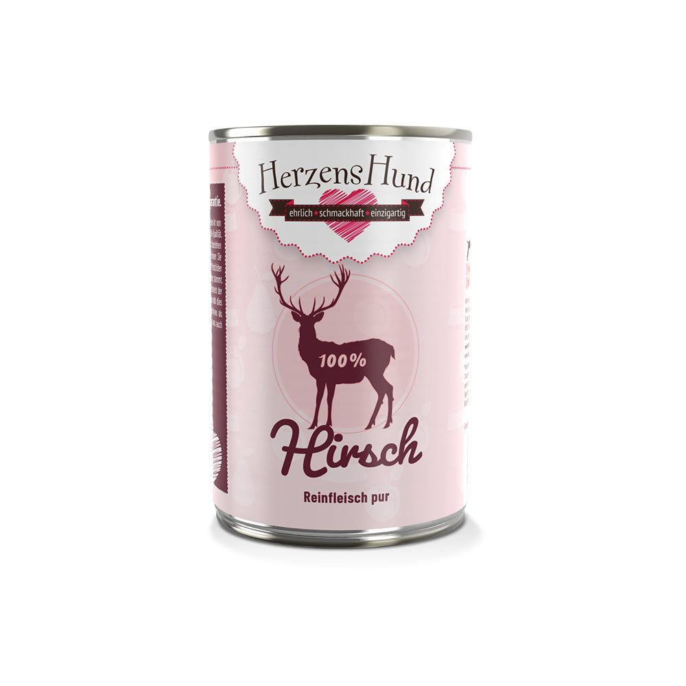 HerzensHund Hirsch Reinfleisch pur für Hunde - BioTierFutter Onlineshop