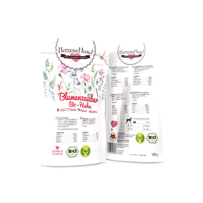 HerzensHund Blumenzauber - Bio-Huhn mit Bio-Apfel für Hunde - BioTierFutter Onlineshop