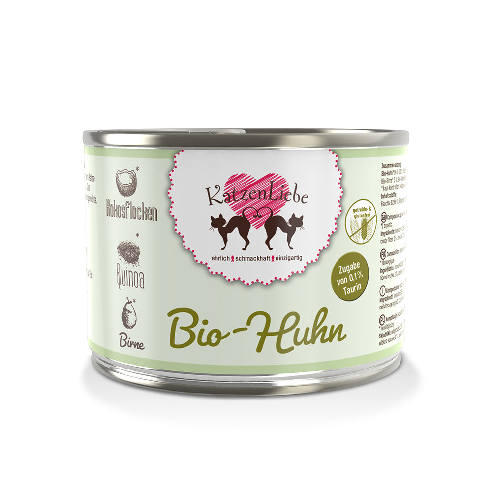 KatzenLiebe Bio-Huhn mit Bio-Quinoa für Katzen - BioTierFutter Onlineshop