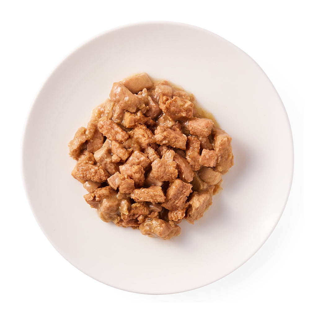 Yarrah Bio Katze Schale Bröckchen getreidefrei Huhn mit Rind 16×100g - BioTierFutter Onlineshop