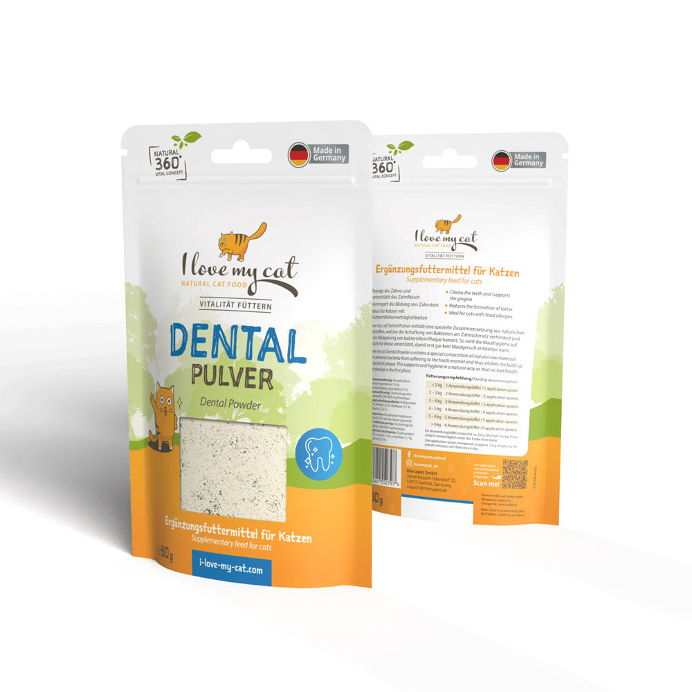 I love my Cat Dental Pulver mit Ascophyllum nodosum & Kieselerde 80g - BioTierFutter Onlineshop
