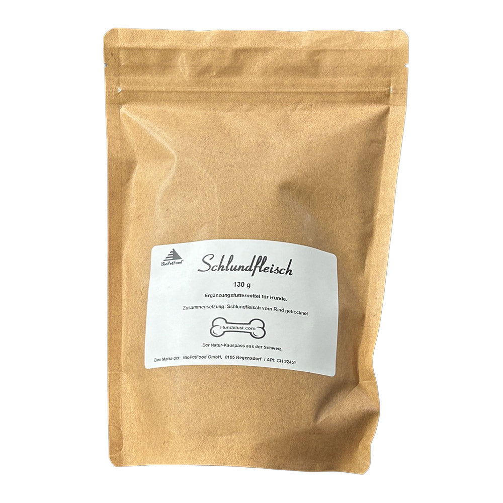Hundelust Schlundfleisch vom Rind 130g - BioTierFutter Onlineshop