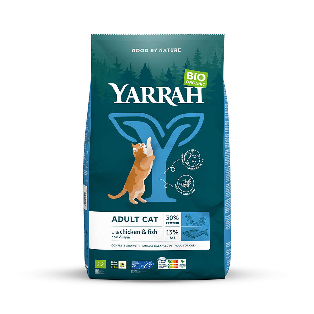Yarrah Bio Katze Trockenfutter Huhn & Fisch (MSC) - BioTierFutter Onlineshop