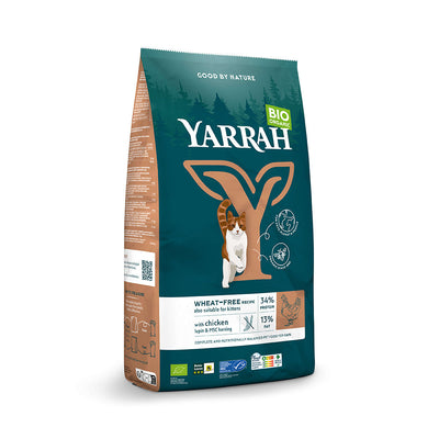 Yarrah Bio Katze Trockenfutter weizenfrei Huhn & Fisch (MSC) – auch für Kätzchen - BioTierFutter Onlineshop