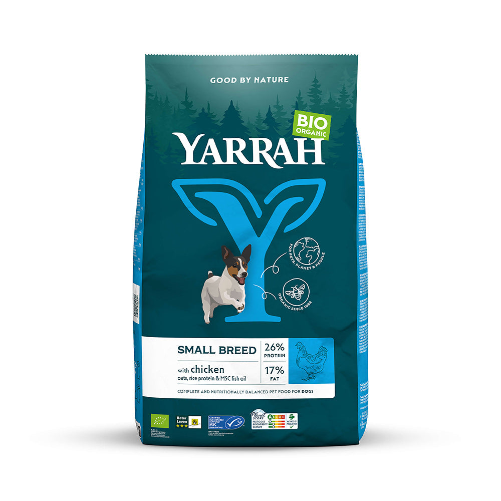 Yarrah Hund Bio-Trockenfutter für kleine Rassen & Welpen | Huhn mit MSC-Fisch - BioTierFutter Onlineshop