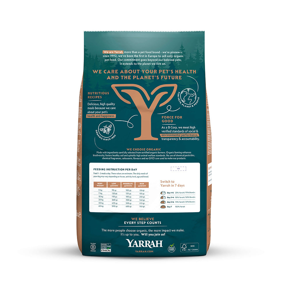 Yarrah Bio Hund Trockenfutter Erwachsene getreidefrei Huhn & Fisch (MSC) - BioTierFutter Onlineshop