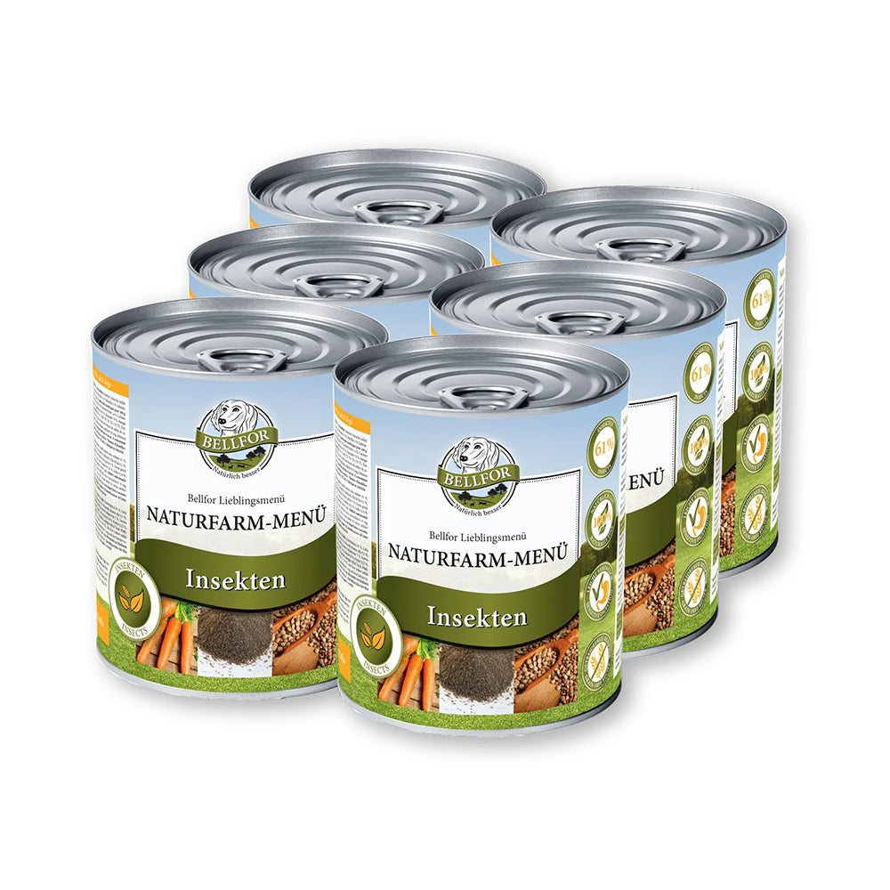 Bellfor Hundefutter Nass mit Insekten - Naturfarm-Menü - BioTierFutter Onlineshop