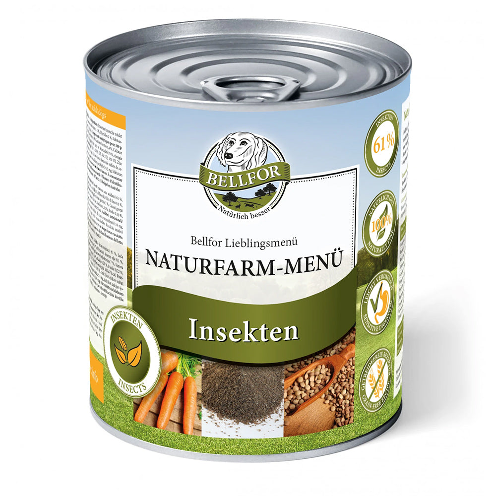 Bellfor Hundefutter Nass mit Insekten - Naturfarm-Menü - BioTierFutter Onlineshop