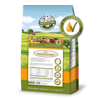 Bellfor Trockenfutter mit Lachs und Forelle Forstbach-Schmaus - BioTierFutter Onlineshop
