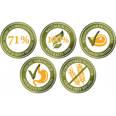 Bellfor Trockenfutter mit Wildlachs Wildbach-Schmaus - BioTierFutter Onlineshop