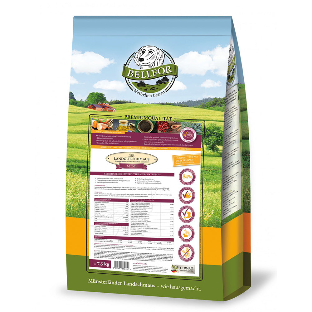 Bellfor Trockenfutter mit Insekten Landgut-Schmaus Mini - BioTierFutter Onlineshop