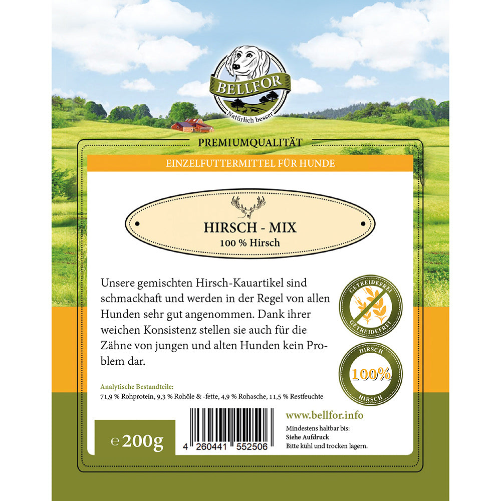 Bellfor Gesunder Hundesnack - Hirsch Mix 200 g - BioTierFutter Onlineshop