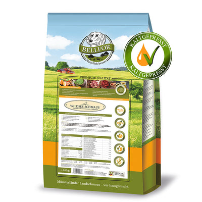 Bellfor Getreidefreies Hundetrockenfutter mit Ente Wildsee-Schmaus - BioTierFutter Onlineshop