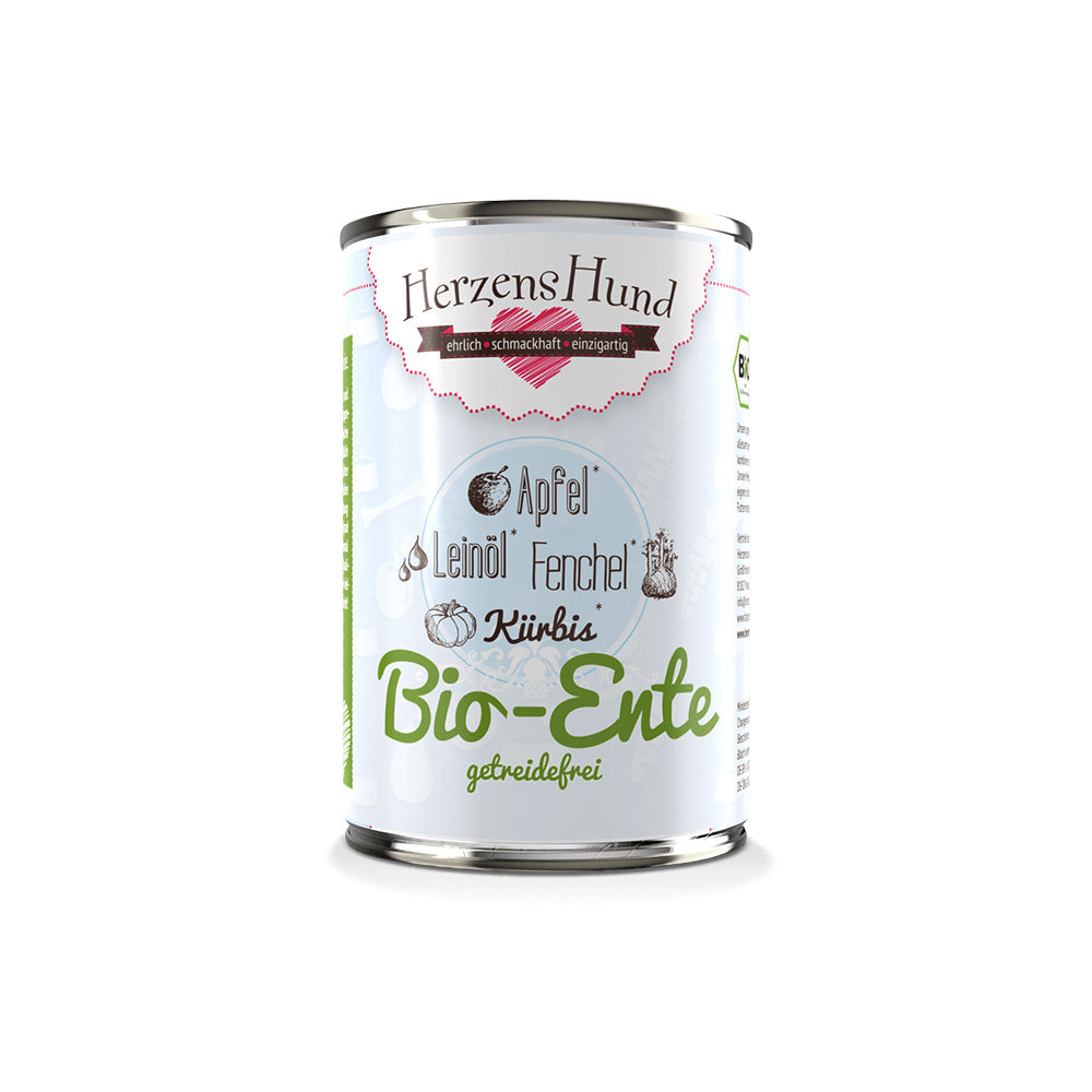 HerzensHund Bio-Ente mit Bio-Gemüse getreidefrei für Hunde - BioTierFutter Onlineshop