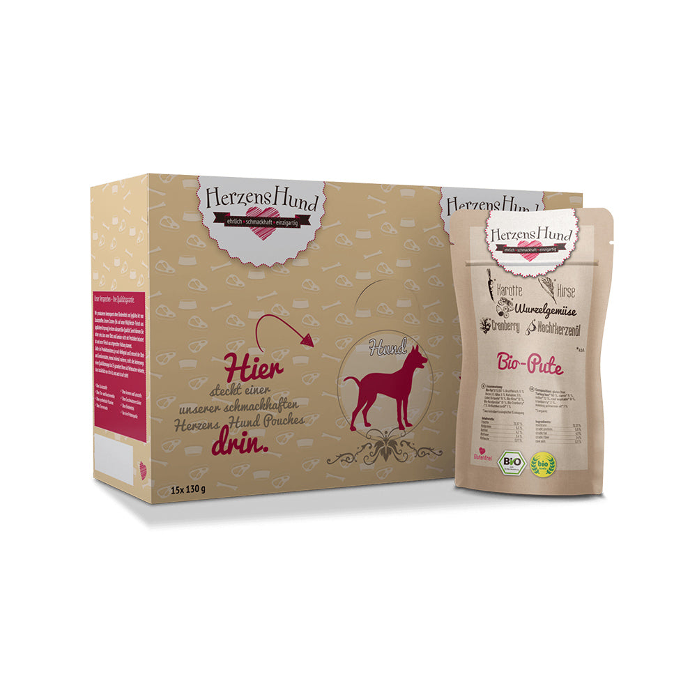 HerzensHund Bio-Pute mit Bio-Gemüse für Hunde - BioTierFutter Onlineshop