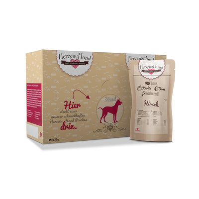 HerzensHund Hirsch mit Quinoa -glutenfrei- für Hunde - BioTierFutter Onlineshop