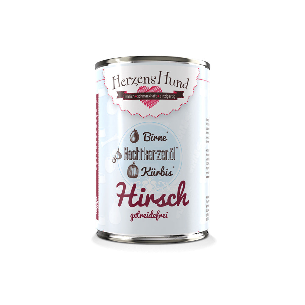 HerzensHund Hirsch mit Kürbis - getreidefrei für Hunde - BioTierFutter Onlineshop