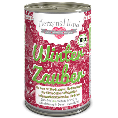 HerzensHund Winterzauber Bio-Gans mit Bio-Bratapfel für Hunde - BioTierFutter Onlineshop