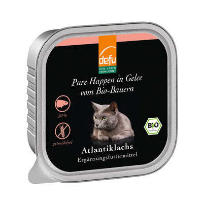 Defu Katze Pure Happen in Gelee Bio-Atlantiklachs 16 x 100g - BioTierFutter Onlineshop