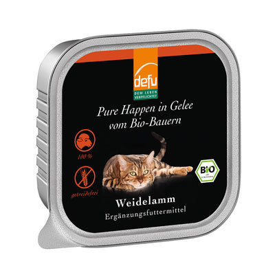 Defu Katze Pure Happen in Gelee Bio-Weidelamm 16 x 100g - BioTierFutter Onlineshop