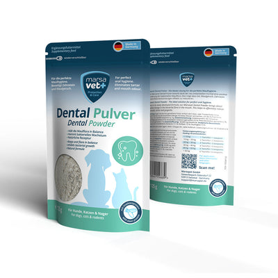 Marsavet Dental Zahnpulver für Hunde, Katzen und Nagetiere mit Insektenprotein - 125 g - BioTierFutter Onlineshop