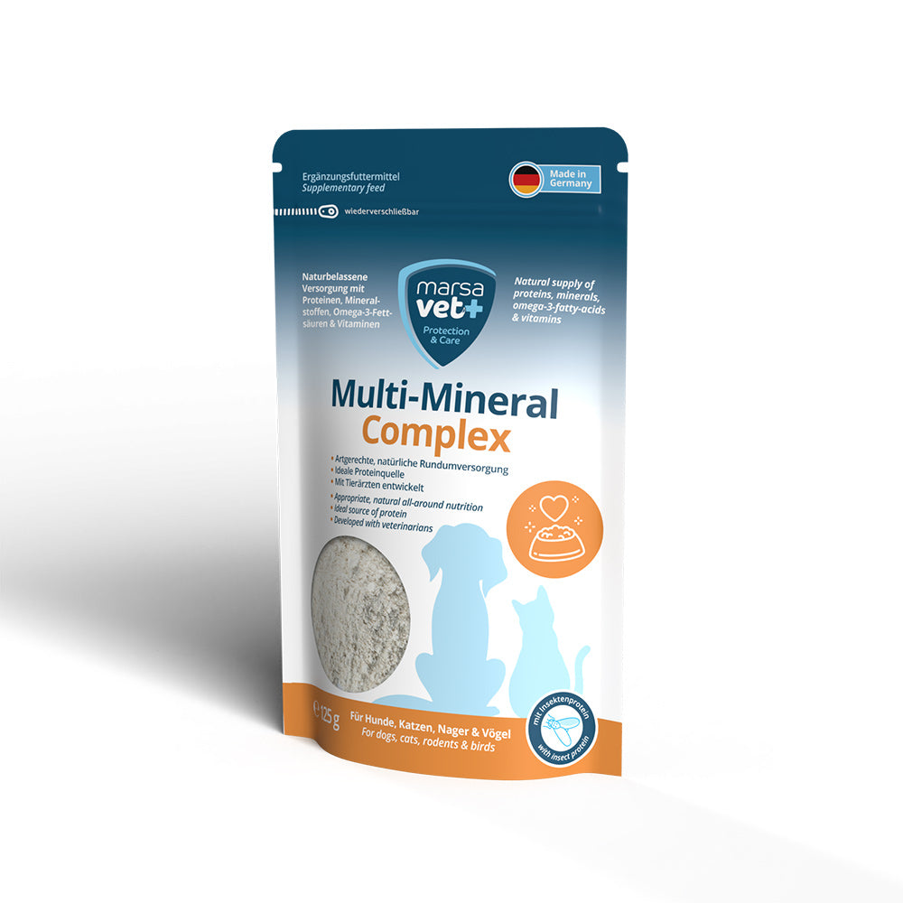 Marsavet Multi-Mineral Complex Pulver - Naturbelassene Versorgung für Hunde, Katze und andere Haustiere - 125 g - BioTierFutter Onlineshop