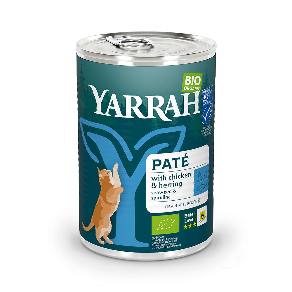 Yarrah Bio Katze Dose Paté getreidefrei mit Fisch (MSC) 12 x 405g - BioTierFutter Onlineshop