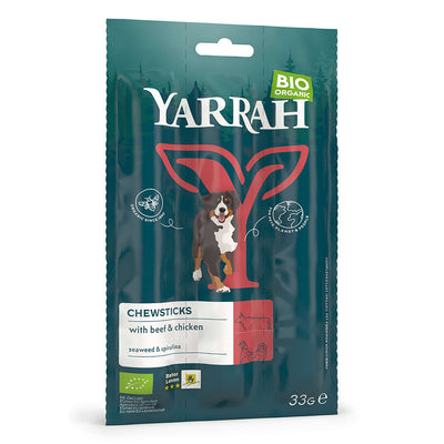 Yarrah Bio Hund Snack Kaustange Rind 33g - BioTierFutter Onlineshop