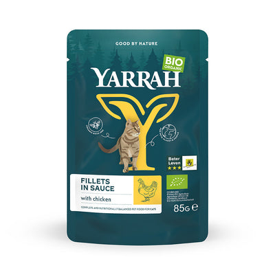 Katzen Bio Pouches Filets mit Huhn in Sauce 14 x 85g - BioTierFutter Onlineshop