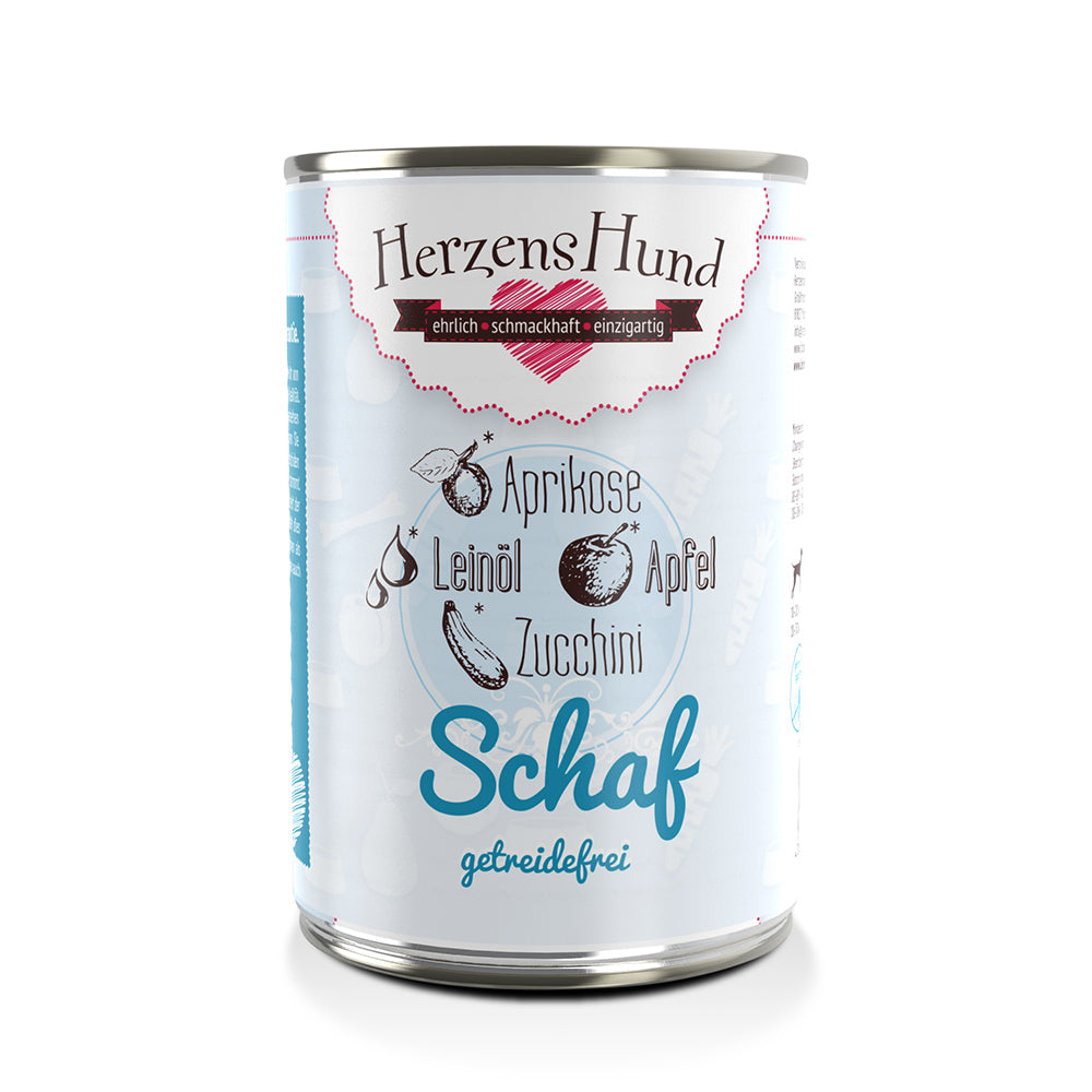 HerzensHund Schaf mit Zucchini - getreidefrei - für Hunde - BioTierFutter Onlineshop