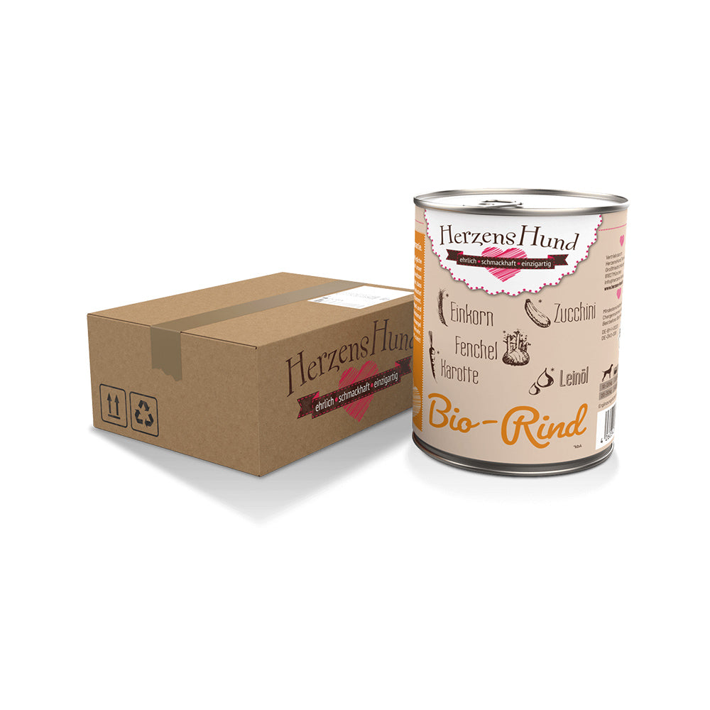 HerzensHund Bio-Rind mit Bio-Gemüse für Hunde - BioTierFutter Onlineshop