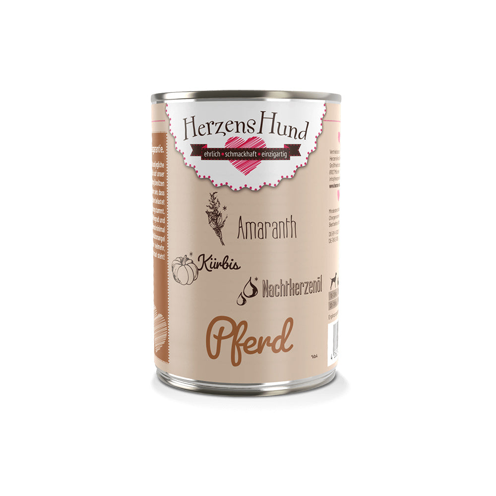 HerzensHund Pferd mit Amaranth - glutenfrei & hypoallergen - für Hunde - BioTierFutter Onlineshop
