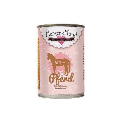 HerzensHund Pferd Reinfleisch pur - Nicht-bio für Hunde 12 x 400g - BioTierFutter Onlineshop