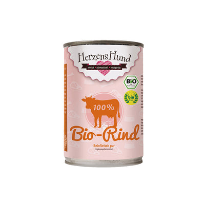 HerzensHund Bio-Rind Reinfleisch pur für Hunde 12 x 400g - BioTierFutter Onlineshop
