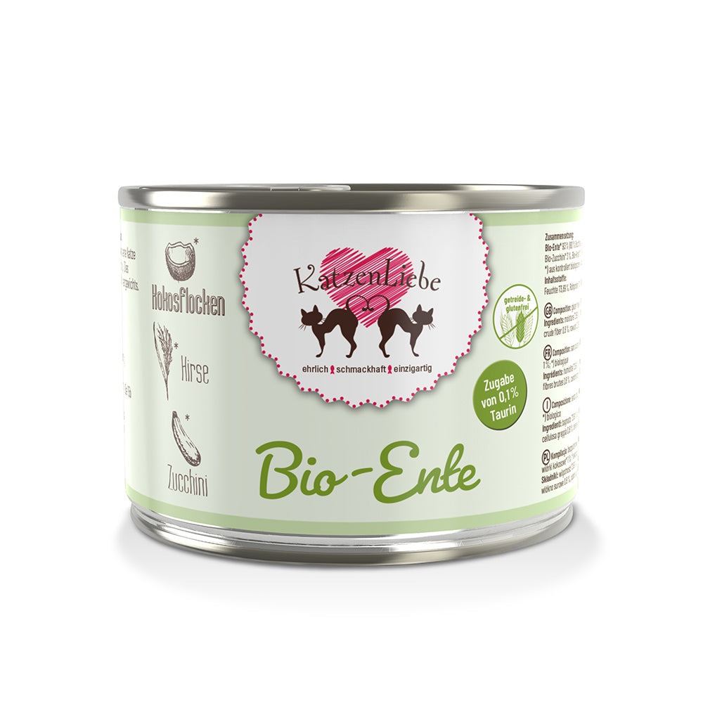 KatzenLiebe Bio-Ente mit Bio-Zucchini für Katzen - BioTierFutter Onlineshop