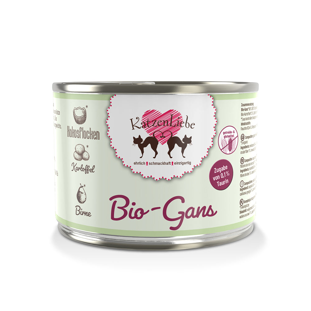 KatzenLiebe Bio-Gans mit Bio-Kartoffel für Katzen - BioTierFutter Onlineshop