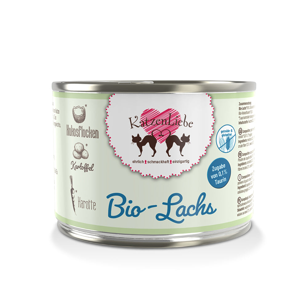 KatzenLiebe Bio-Lachs mit Bio-Kartoffel für Katzen - BioTierFutter Onlineshop