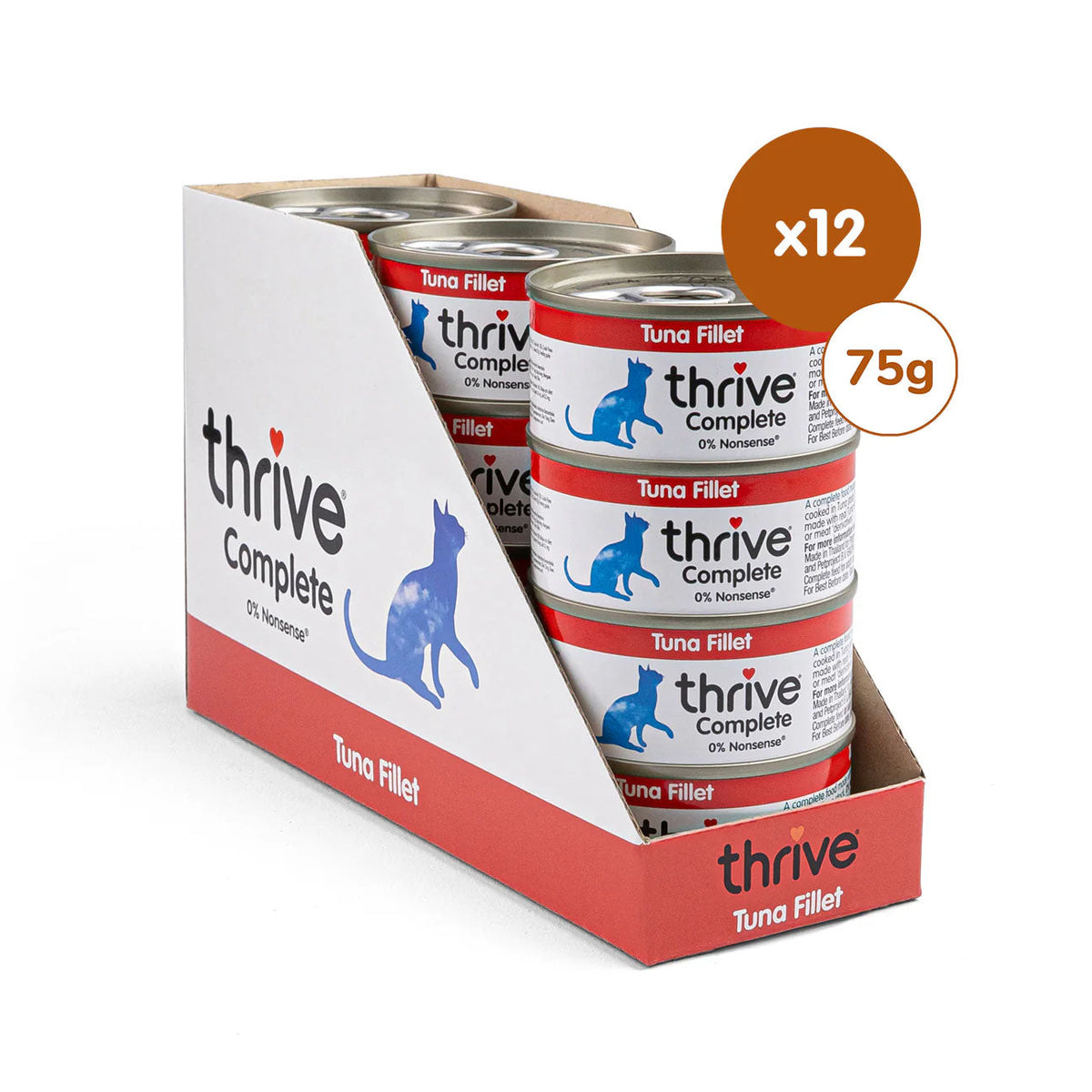 Thrive Gourmet-Töpfchen 100% Thunfischfilet 12 x 75 g - BioTierFutter Onlineshop