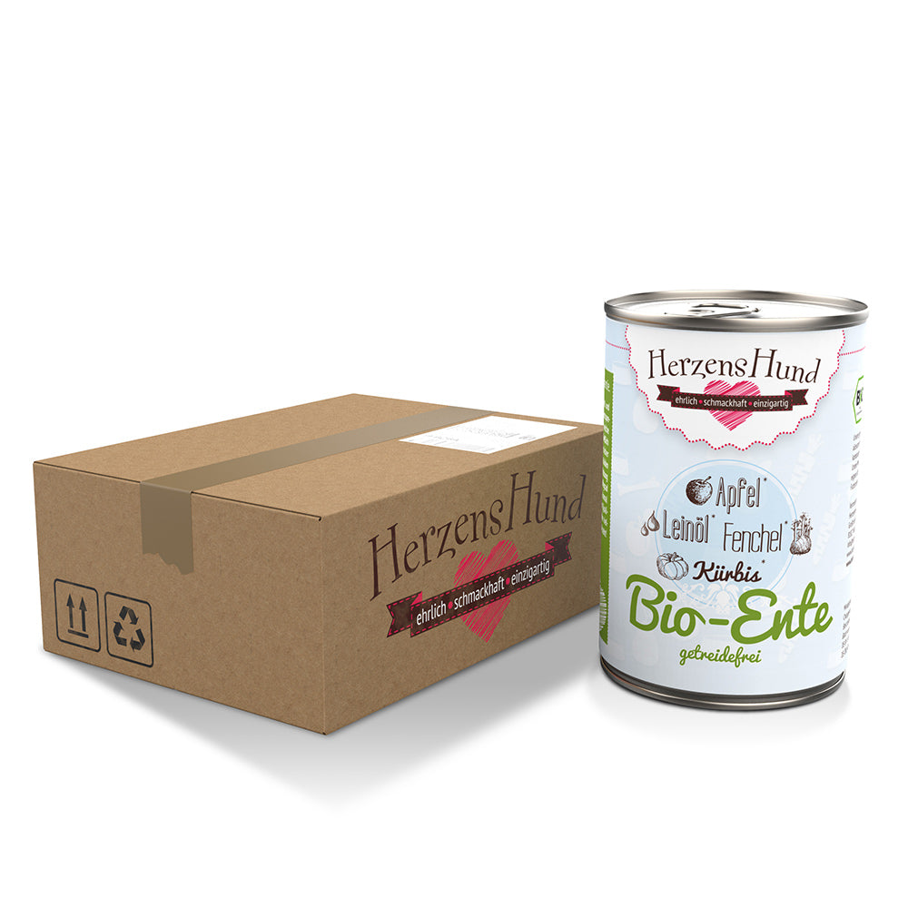 HerzensHund Bio-Ente mit Bio-Gemüse getreidefrei für Hunde - BioTierFutter Onlineshop