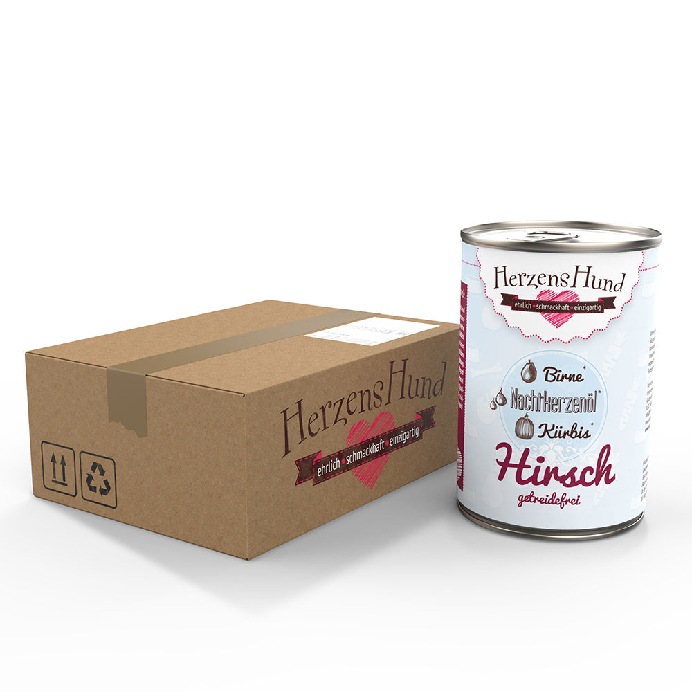 HerzensHund Hirsch mit Kürbis - getreidefrei für Hunde - BioTierFutter Onlineshop