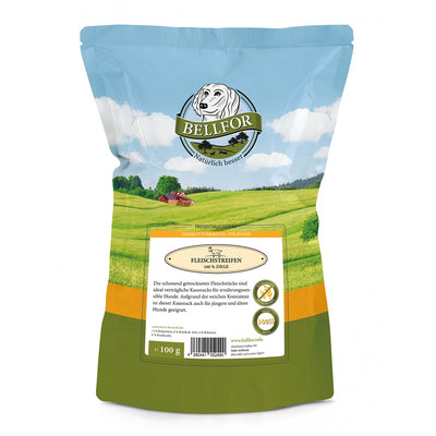 Bellfor Gesunder Hundesnack - Fleischstreifen Ziege 100 g - BioTierFutter Onlineshop