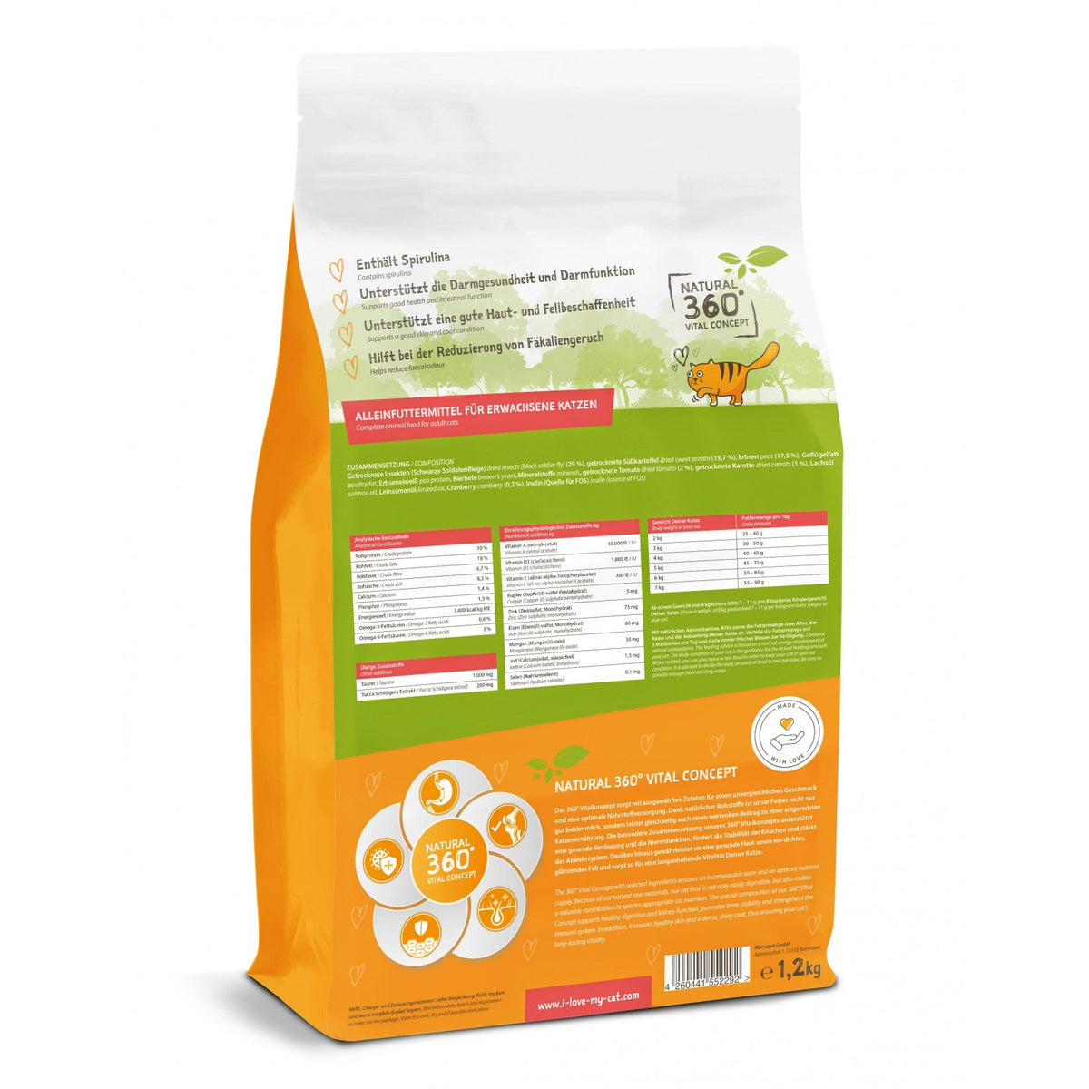 I love my Cat Hypoallergenes Katzentrockenfutter mit Insektenprotein - 1.2 kg - BioTierFutter Onlineshop