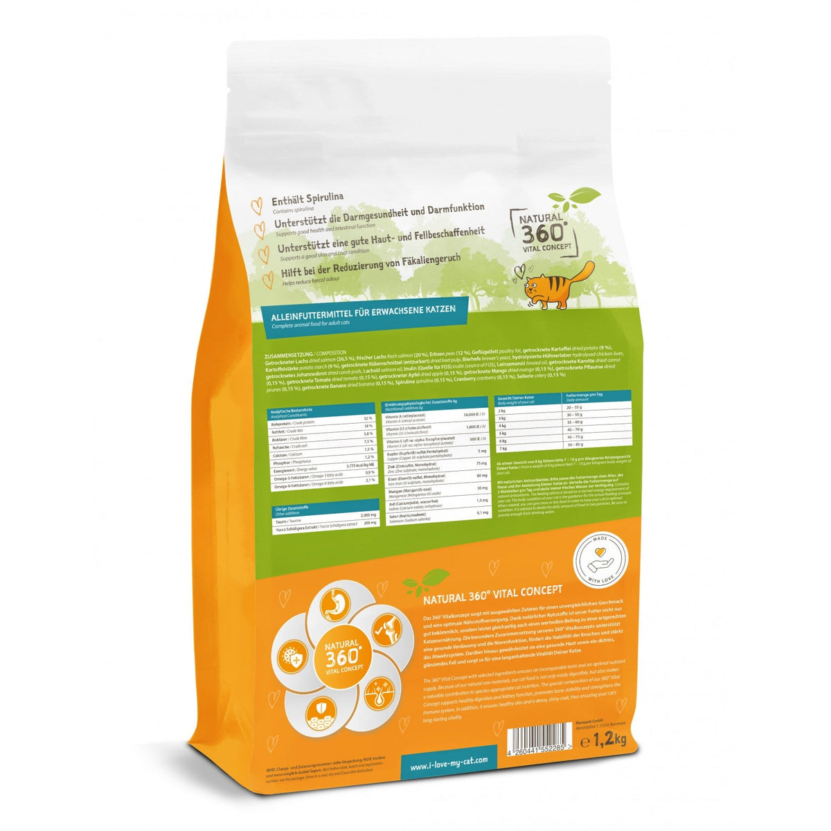 I love my cat Trockenfutter für Katzen ohne Getreide mit Lachs - 1.2 kg - BioTierFutter Onlineshop