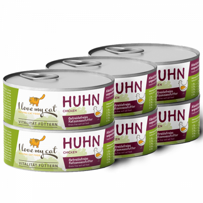 I love my cat Katzenfutter Nass mit Huhn 6 x 100g - BioTierFutter Onlineshop