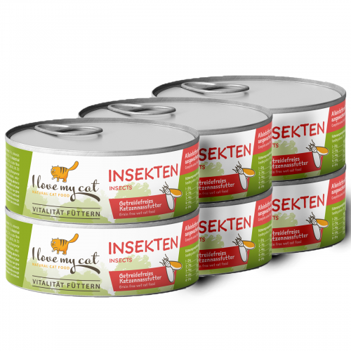 I love my cat Hypoallergenes Katzenfutter Nass mit Insekten 6 x 100g - BioTierFutter Onlineshop