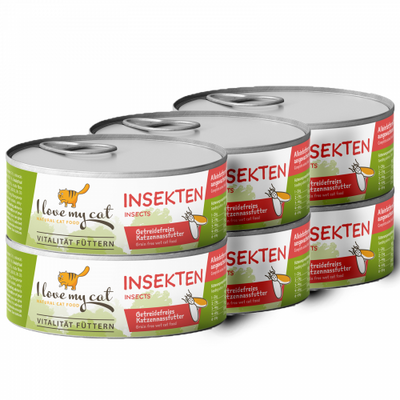 I love my cat Hypoallergenes Katzenfutter Nass mit Insekten 6 x 100g - BioTierFutter Onlineshop