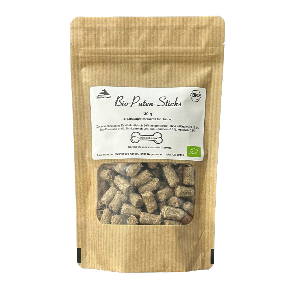 Hundelust Bio Puten-Sticks 130g - BioTierFutter Onlineshop